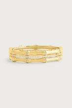 Bamboo Stacked Hinged Bangle