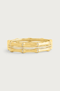 Bamboo Stacked Hinged Bangle