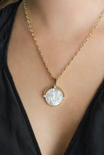 Pegasus Pearl Coin Pendant Necklace