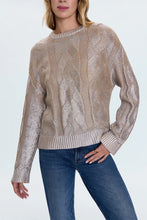 metallic gold long sleeve sweater top