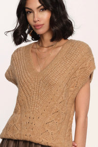 beige Heartloom cable knit sweater vest heartloom 