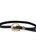 black leather laurel and gold western belt