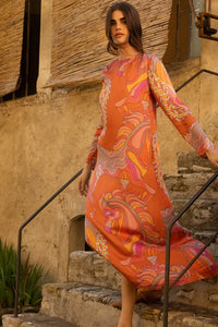 orange maxi dress oliphant