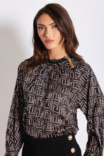 bishop and young gold contrast blouse 