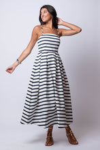 navy striped dress