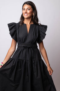 black midi dress