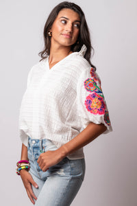 textured blouse top thml