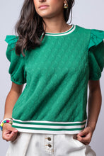 knit green top