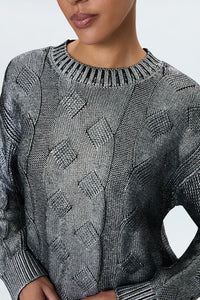 shimmer detail silver pistola sweater top 