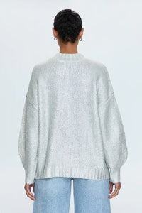 iridescent detail knitted pistola sweater top 