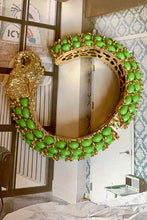 gold and green bracelet garland bags