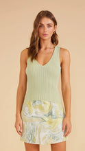 ribbed knit sage green tank top