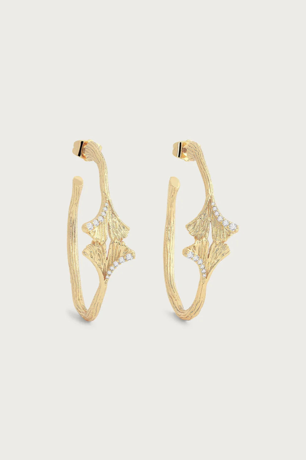 Gingko Hoop Earrings