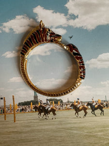 gold and brown bracelet