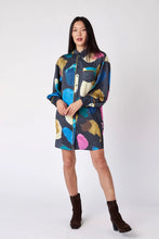 long sleeves shirt dress colorful print 