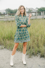 Printed green dress