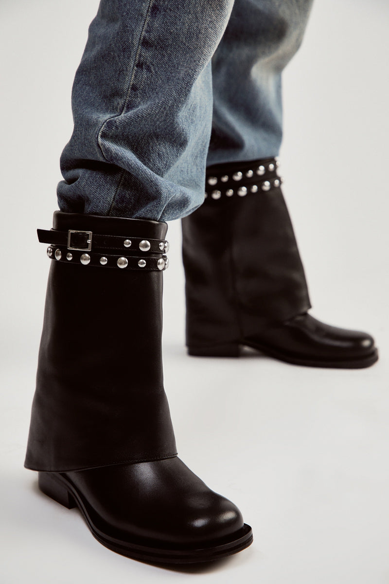 Scorpio Studded Foldover Boots