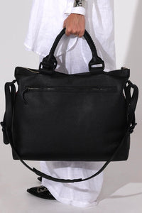 black leather detail bag cleobella 