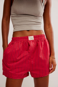 elastic waist we the free red boxer shorts 