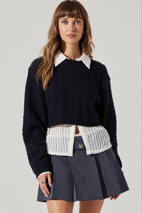 lightweight cable knit sweater astr the label