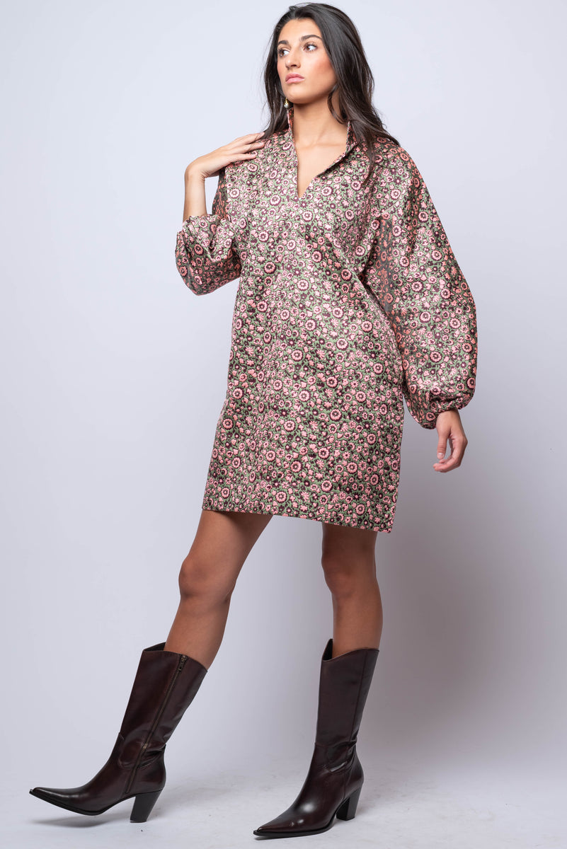 Betsy Collar Jacquard Dress