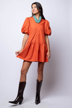 Terracotta Puff Sleeve Mini