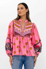 long sleeve pink sante fe top