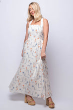 blue red and crème pattern maxi