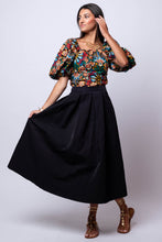 nylon black midi skirt 