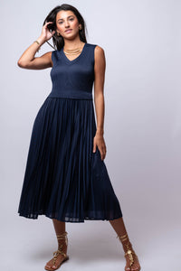 navy midi dress