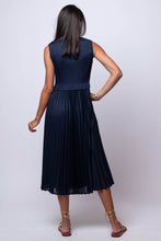 drop waist navy midi