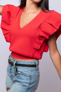 ruffle sleeve top 