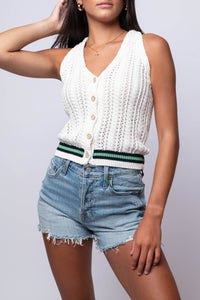 marble buttoned heartloom vest 