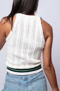 green and black stripe knit vest heartloom 