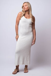 cream knit maxi sleeveless