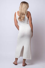 sleeveless fitted knit dress white