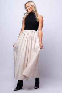 cotton poplin skirt mixed media dress