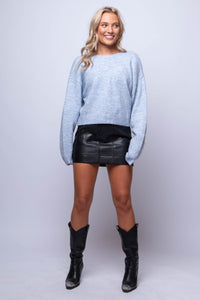 long sleeve reversible sweater top 