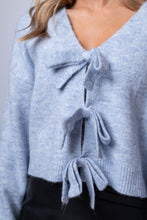 v neck sweater bow detailing 